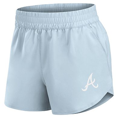 Women's Fanatics Light Blue Atlanta Braves Studio Woven Vibe Shorts