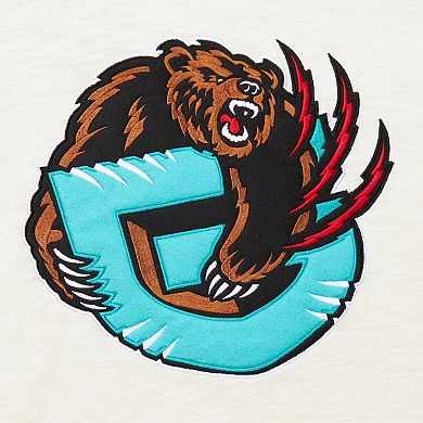 Men's Mitchell & Ness Cream Vancouver Grizzlies Hardwood Classics Vintage Long Sleeve T-Shirt