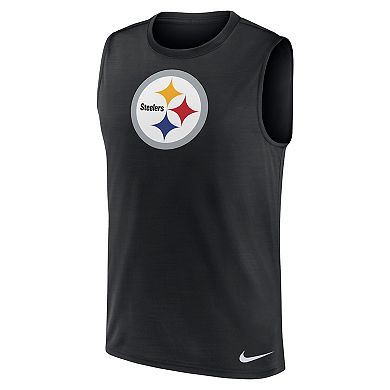 Men's Nike Black Pittsburgh Steelers Blitz Legend Muscle Perform Tank Top