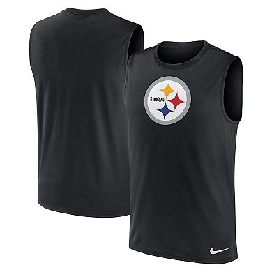 Men's Nike Black Pittsburgh Steelers Blitz Legend Muscle Perform Tank Top