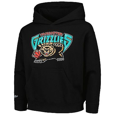 Youth Mitchell & Ness Black Vancouver Grizzlies Hardwood Classics Retro Logo Pullover Hoodie