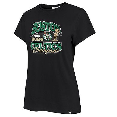 Women's '47 Black Boston Celtics 2024 NBA Finals Champions Plus Size Trophy Franklin T-Shirt