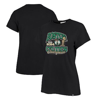 Women's '47 Black Boston Celtics 2024 NBA Finals Champions Plus Size Trophy Franklin T-Shirt