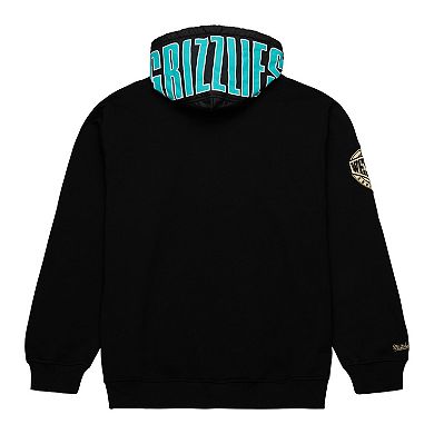 Men's Mitchell & Ness Black Vancouver Grizzlies Hardwood Classics Team OG 2.0 Vintage Logo Fleece Pullover Hoodie