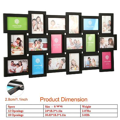 4x6'', 18 Pictures Frames Collage Home Decor Kit