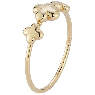 LUMINOR GOLD 14k Gold Tri Clover Ring