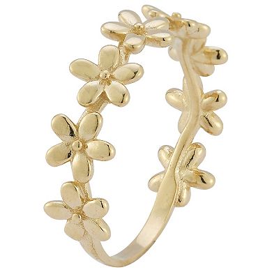 LUMINOR GOLD 14k Gold Flower Band Ring