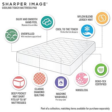 Sharper Image Cooling Touch Overfilled Deep Pocket Mattress Pad