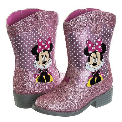 Disney's Minnie Mouse Kid Girls' Western Low-Heeled Cowgirl Boots