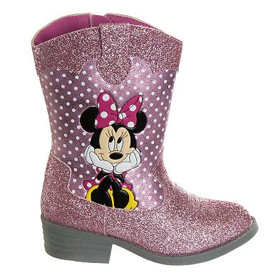 Disney's Minnie Mouse Kid Girls' Western Low-Heeled Cowgirl Boots