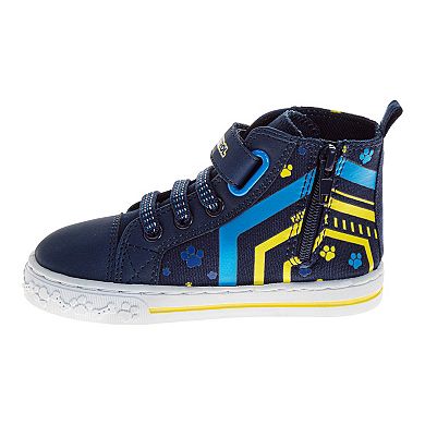 Nickelodeon Paw Patrol Boys' Marshall and Chase Hi-Top Canvas Sneakers