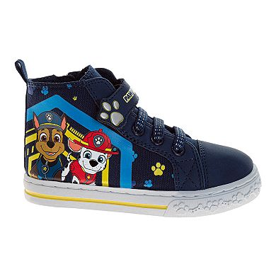 Nickelodeon Paw Patrol Boys' Marshall and Chase Hi-Top Canvas Sneakers