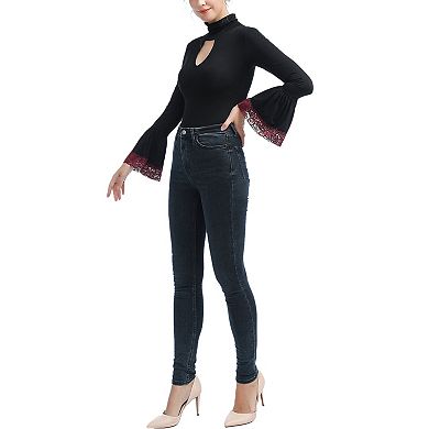 Women's Phistic Cut Out Bell Sleeve Bodysuit