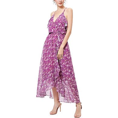 Women Phistic Payton Floral Print Chiffon Faux Wrap Dress
