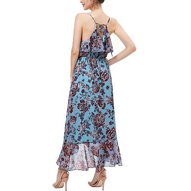 Women Phistic Padma Floral Print Chiffon Faux Wrap Dress