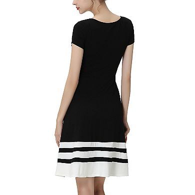 Women Phistic Pearl Color-block Fit & Flare Dress