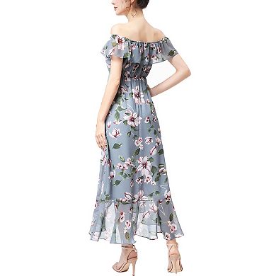 Women Phistic Poppy Floral Print Chiffon Dress