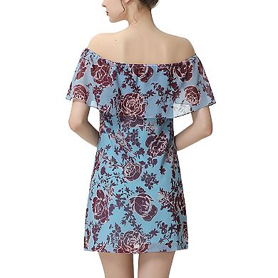 Women Phistic Penny Floral Print Off-the-shoulder Chiffon Dress