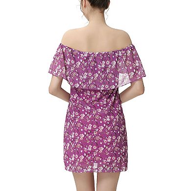Women Phistic Palmira Floral Print Off-the-shoulder Chiffon Dress