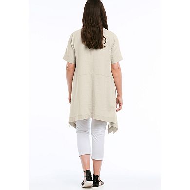 Ellos Women's Plus Size Linen-blend Hanky Hem Tunic