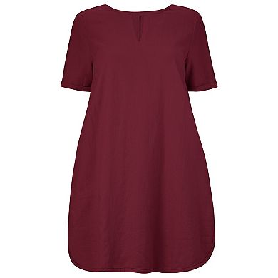 Ellos Women's Plus Size Linen-blend A-line Dress