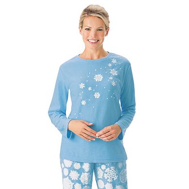 Collections Etc Snowflake Tunic & Fleece Pajama Set