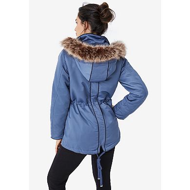 Ellos Women's Plus Size 4-pocket High-low Parka