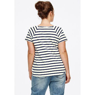 Ellos Women's Plus Size Rounded V-neck Tee