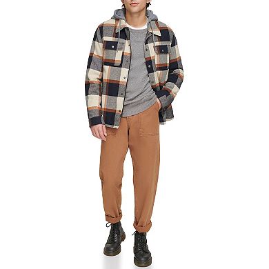 Men's Levi's Plaid Fleece Hooded Shirt Jacket