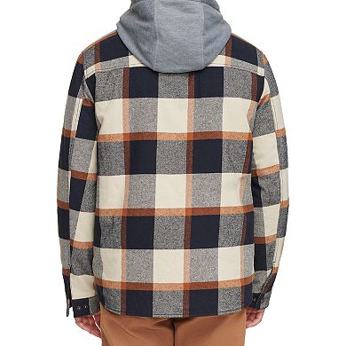 Men's Levi's Plaid Fleece Hooded Shirt Jacket