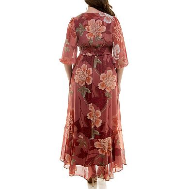 Plus Size Maison Tara Moody Floral Maxi Dress