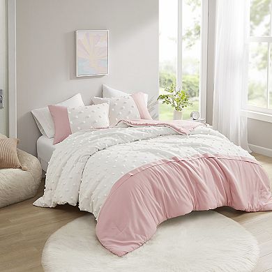 Intelligent Design Monica Colorblock Clip Jacquard Comforter Set