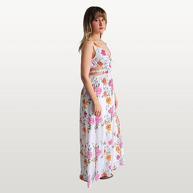 Juniors' 1412 Floral Cut Out Maxi Dress