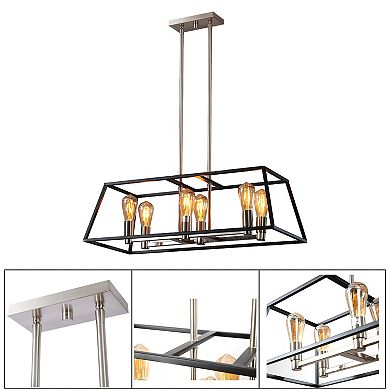 6-light Square Hanging Pendant Light