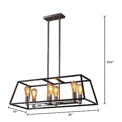 6-light Square Hanging Pendant Light