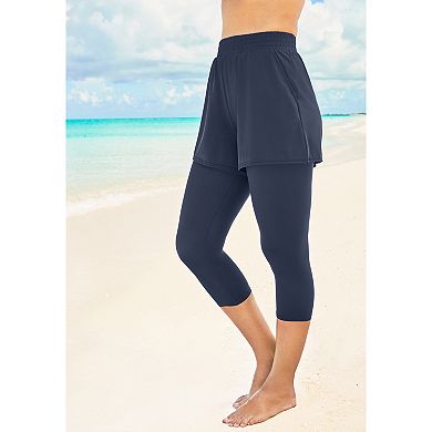 Swim 365 Women's Plus Size Shorted Swim Capri