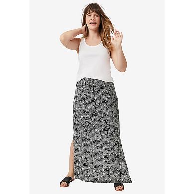 Ellos Women's Plus Size Knit Maxi Skirt