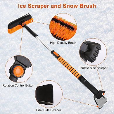 Orange, 5-in-1 Detachable Snow Remover Kit