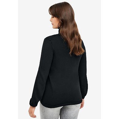 Ellos Women's Plus Size Blouson Sleeve Turtleneck