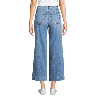 Petite Lands' End Recover High Rise Wide Leg Crop Jeans