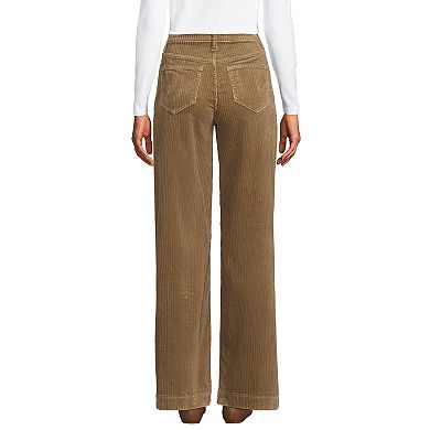 Petite Lands' End High-Rise Wide Leg Corduroy Pants