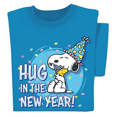 Collections Etc Hug In The New Year Snoopy And Woodstock Party T-shirt