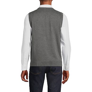 Men's Lands' End Fine Gauge Cotton Sweater Vest