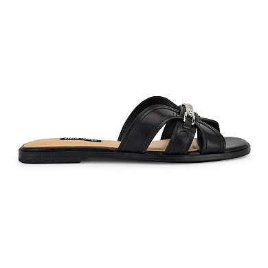 Nine West Gabie Women's Slip-On Square Toe Flat Sandals