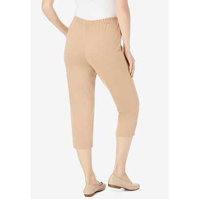 Woman Within Women's Plus Size The Hassle-free Soft Knit Capri