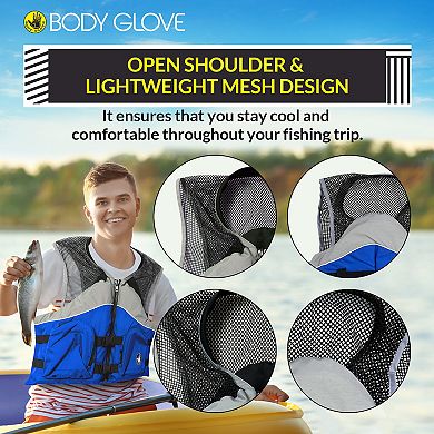 Body Glove Cove Fishing Vest - Unisex Nylon Fishing Life Jacket with 2 Pockets