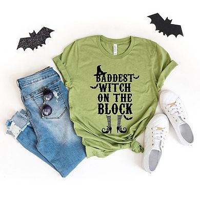 Baddest Witch On The Block Short Sleeve Graphic Tee