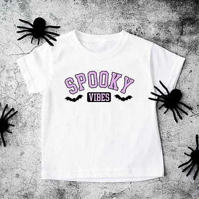 Spooky Vibes Bats Toddler Short Sleeve Graphic Tee