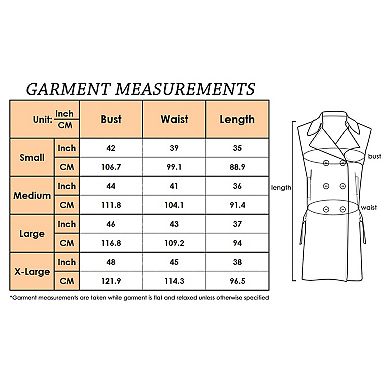 Women's Open Front Double Breasted Trench Jacket