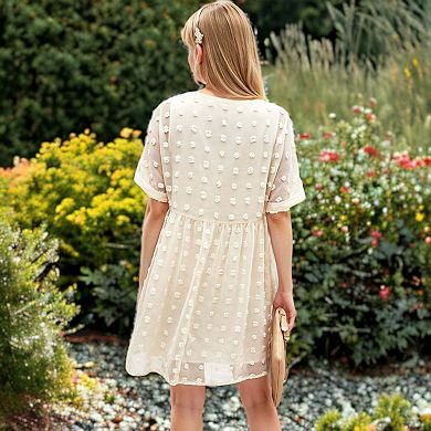 Women's Floral Dream Embroidered Bell Sleeve Dress